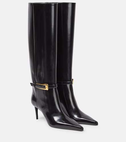Lee glazed leather knee-high boots - Saint Laurent - Modalova