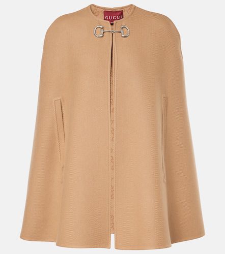 Horsebit wool and cashmere cape - Gucci - Modalova