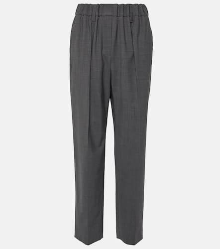 Mid-rise wool-blend straight pants - Brunello Cucinelli - Modalova