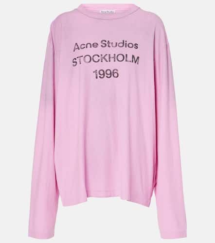 Logo cotton and hemp jersey top - Acne Studios - Modalova