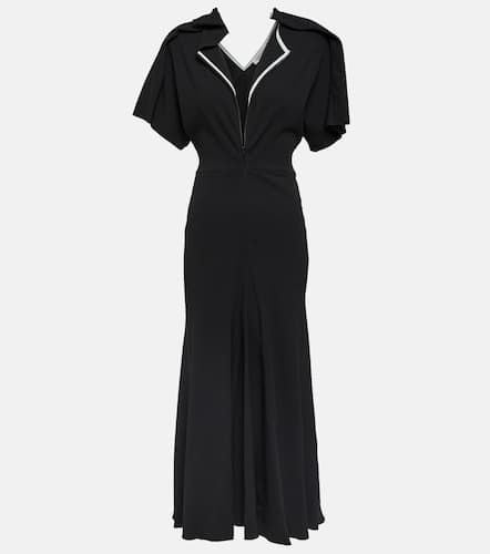 Asymmetric wool-blend crêpe maxi dress - Victoria Beckham - Modalova