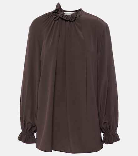 Ruffled silk crÃªpe de chine top - Victoria Beckham - Modalova