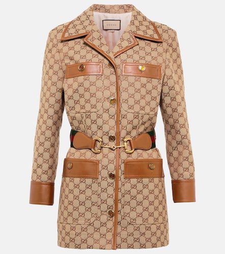 Gucci Chaqueta GG de lona y piel - Gucci - Modalova