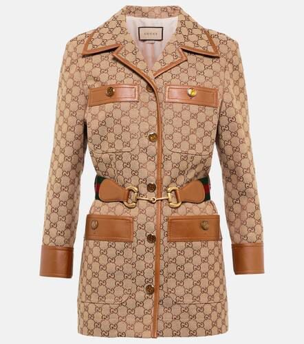 Jacke Horsebit GG aus Canvas mit Leder - Gucci - Modalova