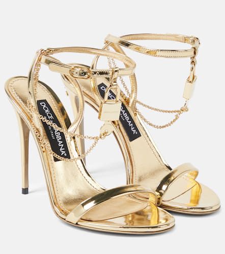 Keira metallic leather sandals - Dolce&Gabbana - Modalova