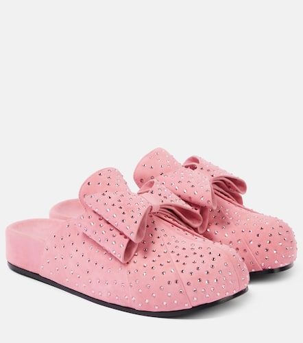 サンダル・ミュール MACH & MACH Pink suede Le Cadeau pumps Le Cadeau - Women's Pink Mesh Slingbacks with Crystal Strass