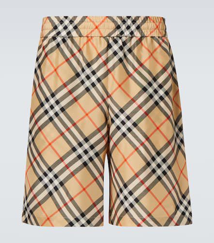 Check silk Bermuda shorts - Burberry - Modalova