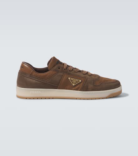 Downtown suede-trimmed sneakers - Prada - Modalova