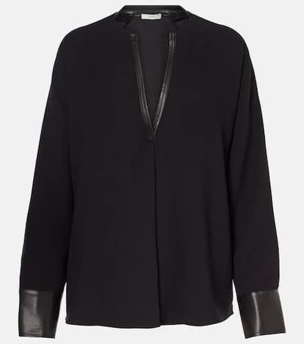 Vince Faux leather-trimmed top - Vince - Modalova