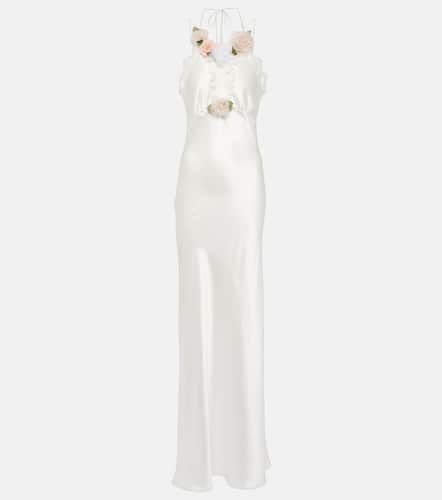Bridal floral-appliquÃ© lace-trimmed silk gown - Rodarte - Modalova