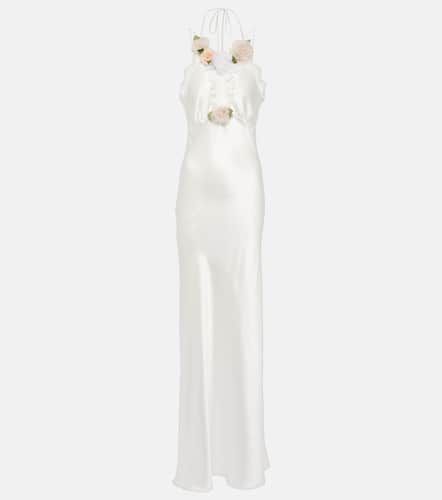 Bridal floral-appliquÃ© lace-trimmed silk gown - Rodarte - Modalova