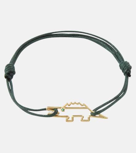Crocodile 9kt yellow gold cord bracelet with emerald - Aliita - Modalova