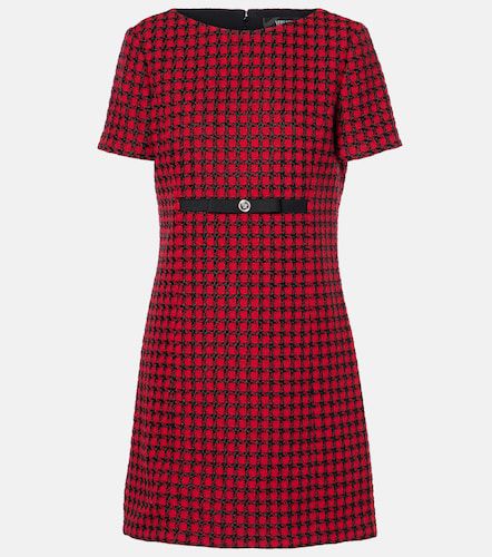 Checked wool-blend tweed mini dress - Versace - Modalova