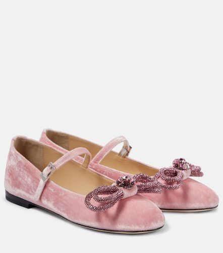 Mary-Jane-Ballerinas Double Bow aus Samt - Mach & Mach - Modalova