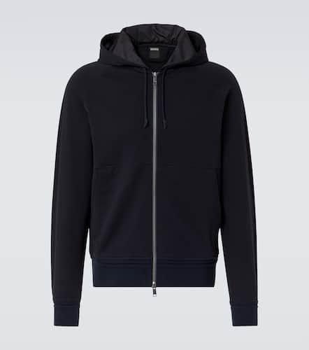 Zegna Zip-up cotton-blend hoodie - Zegna - Modalova