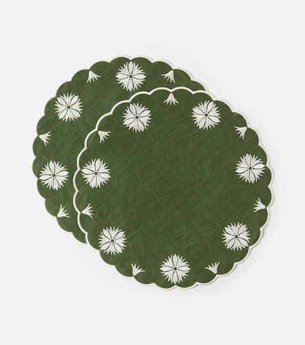 Set de 2 manteles individuales Olive de lino y algodón - Cabana - Modalova