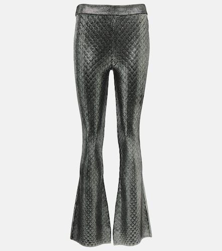 Metallic high-rise flared pants - Rabanne - Modalova