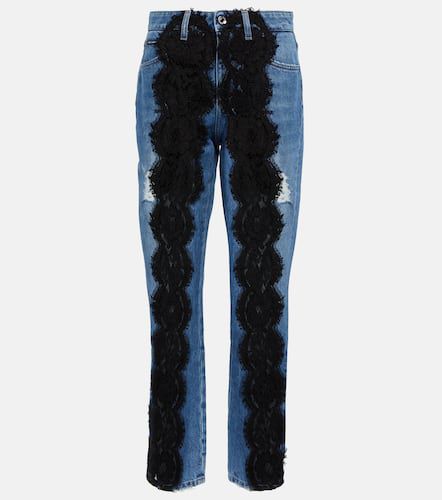 Jeans boyfriend de tiro alto con encaje - Dolce&Gabbana - Modalova