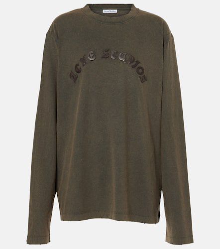 Top in jersey di cotone con logo - Acne Studios - Modalova