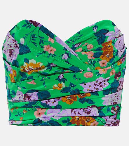 Bustier cropped de seda floral - Alessandra Rich - Modalova