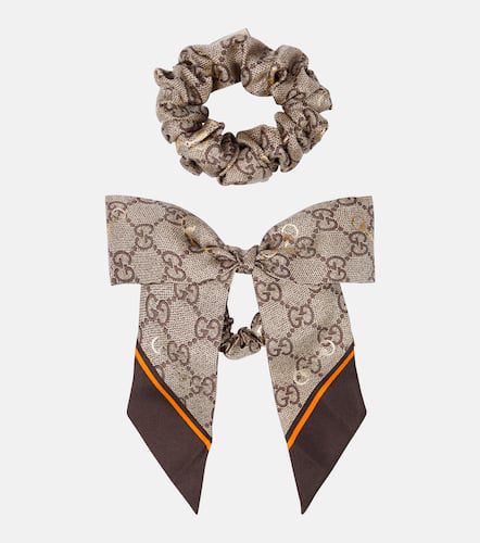 Gucci GG set of 2 silk scrunchies - Gucci - Modalova