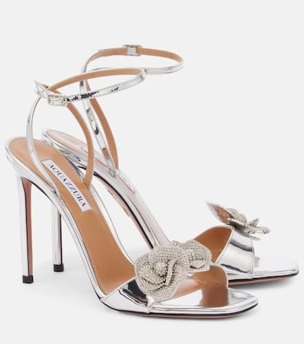 Sandalen Crystal Orchid aus Metallic-Leder - Aquazzura - Modalova