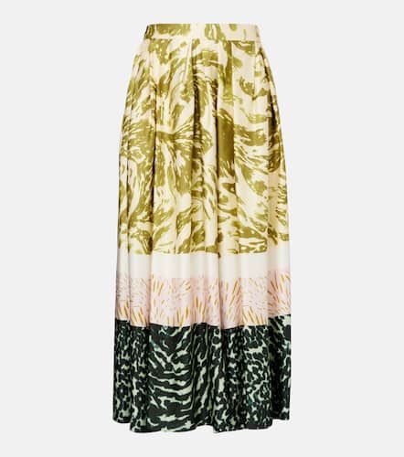 Printed satin midi skirt - Dries Van Noten - Modalova