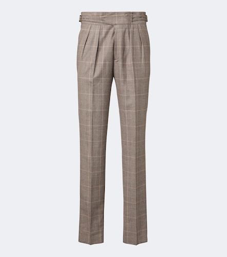 Checked virgin wool straight pants - Rubinacci - Modalova