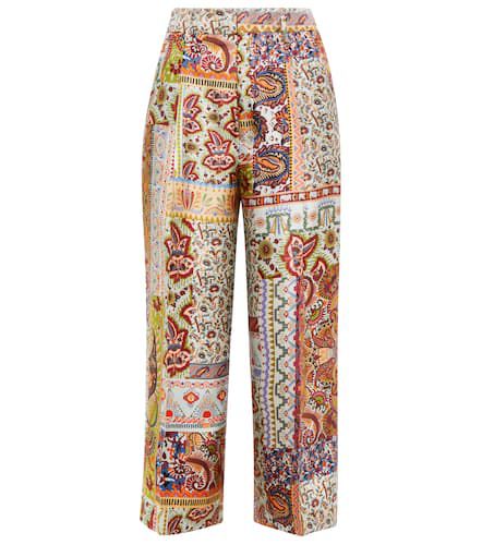 Pantaloni in seta con stampa paisley - Etro - Modalova