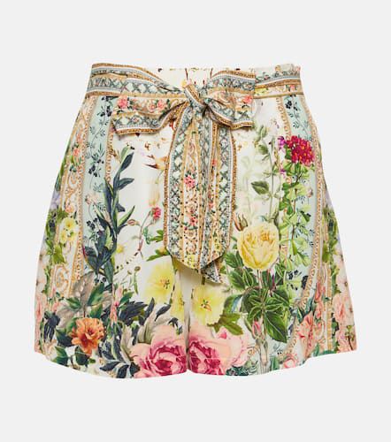 Floral high-rise silk crÃªpe shorts - Camilla - Modalova