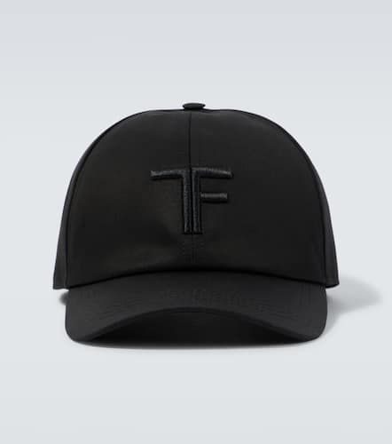Embroidered canvas and leather cap - Tom Ford - Modalova