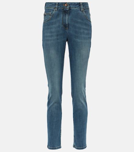 Jeans skinny cropped a vita alta - Brunello Cucinelli - Modalova