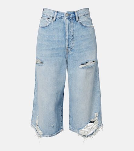 Distressed denim Bermuda shorts - Acne Studios - Modalova