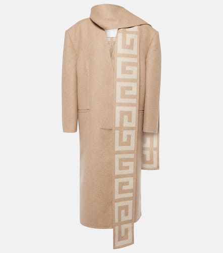 Scarf-detail wool and silk coat - Givenchy - Modalova