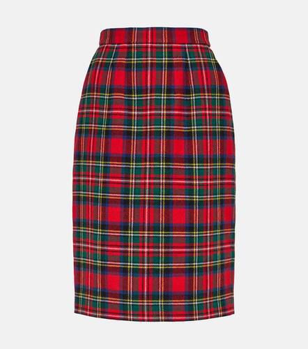 Tartan wool-blend pencil skirt - Saint Laurent - Modalova