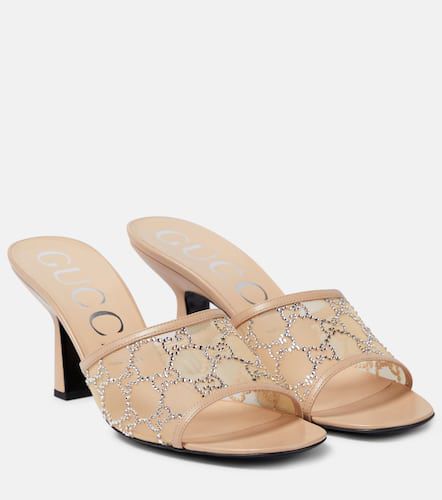 Gucci GG embellished mesh mules - Gucci - Modalova