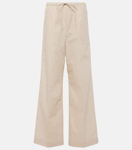 High-rise cotton wide-leg pants - Toteme - Modalova