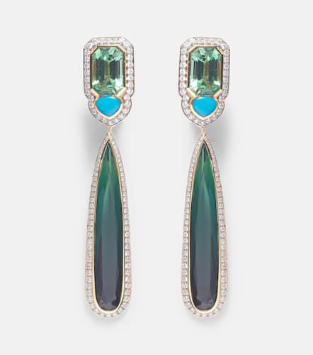 Quarta 18kt gold earrings with diamonds and gemstones - Marina B - Modalova