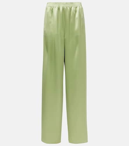 Pantalones anchos de seda duquesa de tiro alto - Valentino - Modalova