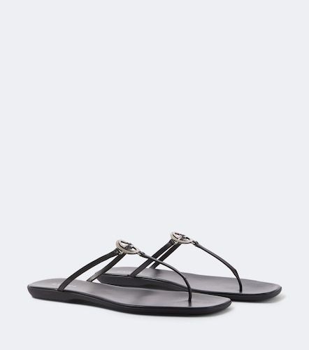 Interlocking G leather thong sandals - Gucci - Modalova