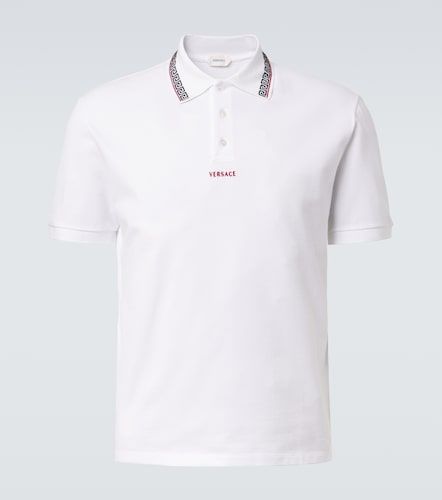Polo Greca de piqué de algodón - Versace - Modalova