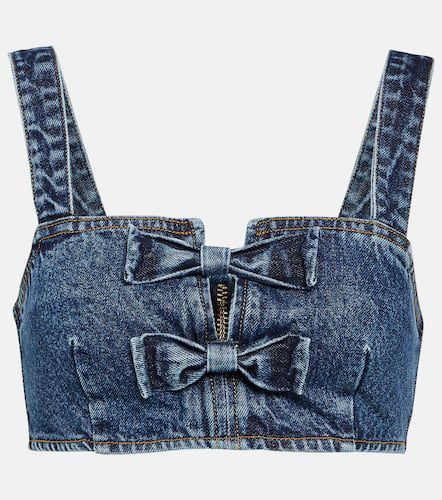 Bow-trimmed denim bra top - Self-Portrait - Modalova