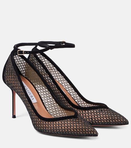 Pumps Asha 85 aus Mesh mit Veloursleder - Aquazzura - Modalova