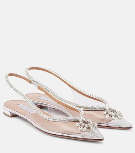 Seduction crystal-embellished PVC slingback flats - Aquazzura - Modalova