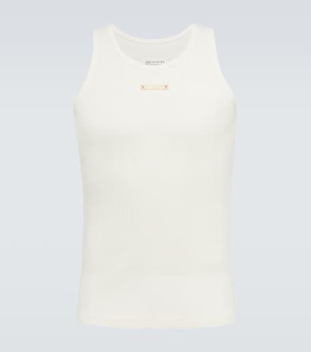 Logo ribbed-knit cotton tank top - Maison Margiela - Modalova