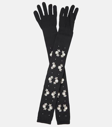 Embellished knit gloves - Simone Rocha - Modalova