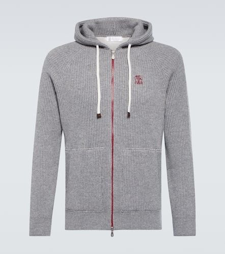 Ribbed-knit cashmere hoodie - Brunello Cucinelli - Modalova