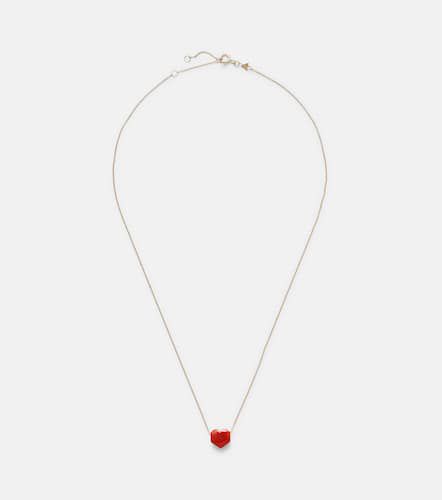 Collar Corazón Mini de oro de 9 ct con coral - Aliita - Modalova