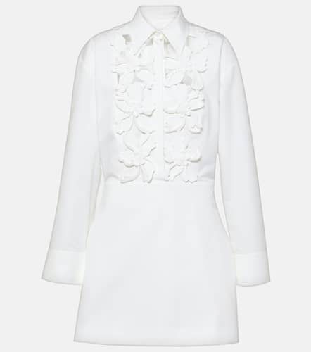 Vestido corto de popelín de algodón bordado - Valentino - Modalova
