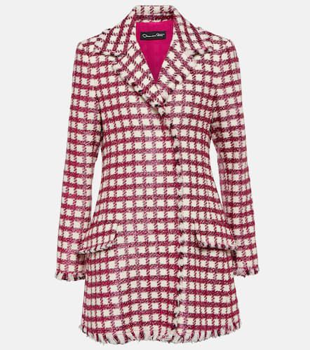 Checked wool-blend tweed minidress - Oscar de la Renta - Modalova